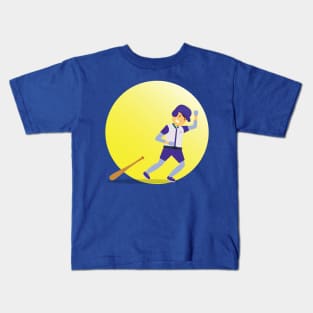 cartoon baseball athlete Kids T-Shirt